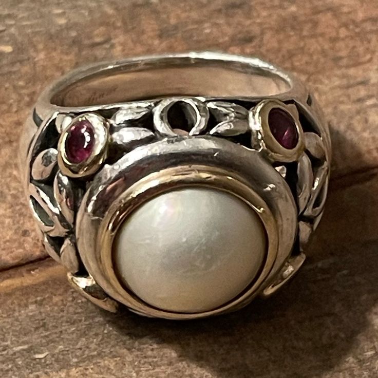 Pearl Gabrielle Bruni Ring. Ring Color, Womens Jewelry Rings, White Silver, Jewelry Rings, Women Jewelry, Ring, Silver, Women Shopping, White