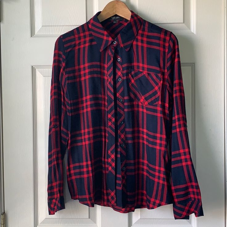 Black Label C'est Toi Red Flannel Nwot No Flaws, Damages, Or Stains Button Down Front Pocket Red/Navy Blue Plaid (Appears More Pink In Photos) Soft Fabric Us Women’s Size Small *Non-Smoking Home* Red Collared Flannel Shirt For Work, Collared Red Flannel Shirt For Work, Red Flannel Shirt With Button Closure For Work, Red Button-up Flannel Shirt For Work, Red Flannel, Tops Black, Wearing Red, Black Label, Blue Plaid