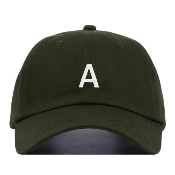 LETTER Baseball Hat, Embroidered Dad Cap • Monogram Alphabet Initial • Unstructured Six Panel • Adju Cheap Black Dad Hat With Letter Embroidery, Green Curved Bill Dad Hat With Letter Print, Green Dad Hat With Letter Print, Green Letter Print Baseball Cap, Green Letter Print Dad Hat, Green Dad Hat With Letter Print And Adjustable Fit, Green Adjustable Dad Hat With Letter Print, Adjustable Green Dad Hat With Letter Print, Green Snapback Baseball Cap With Letter Print