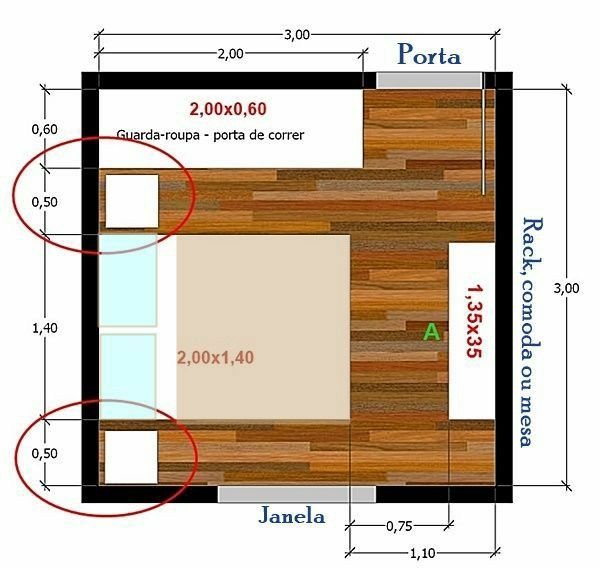 the floor plan for a small bedroom