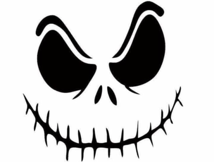 the face of jack - o'- lantern is drawn in black ink on a white background