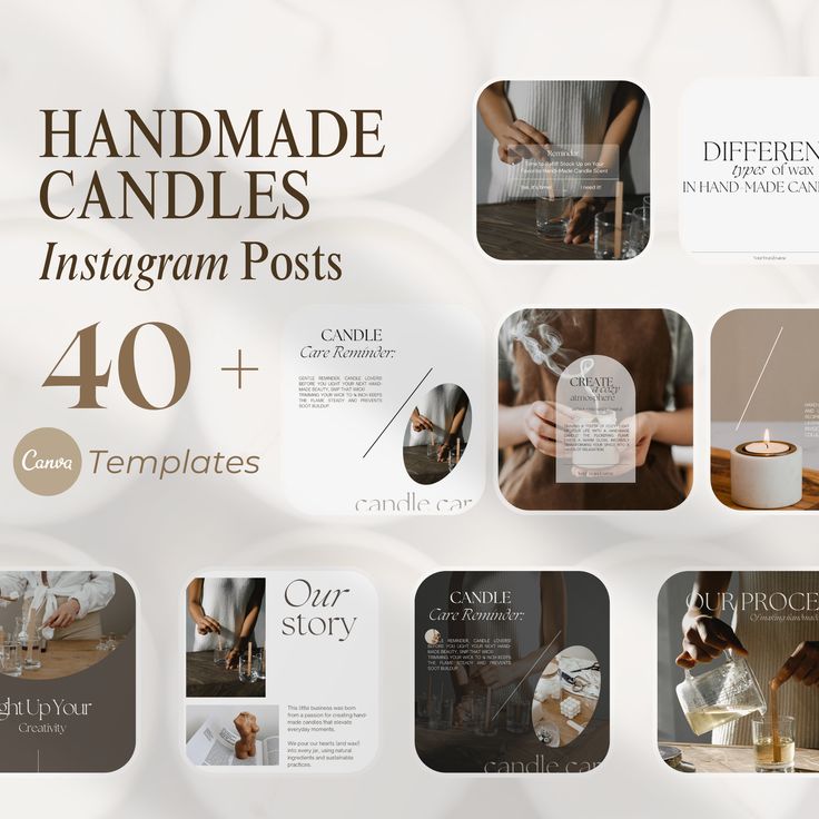 the handmade candles instagram posts are displayed