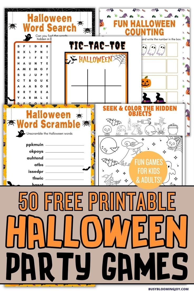 printable halloween games for kids to play with