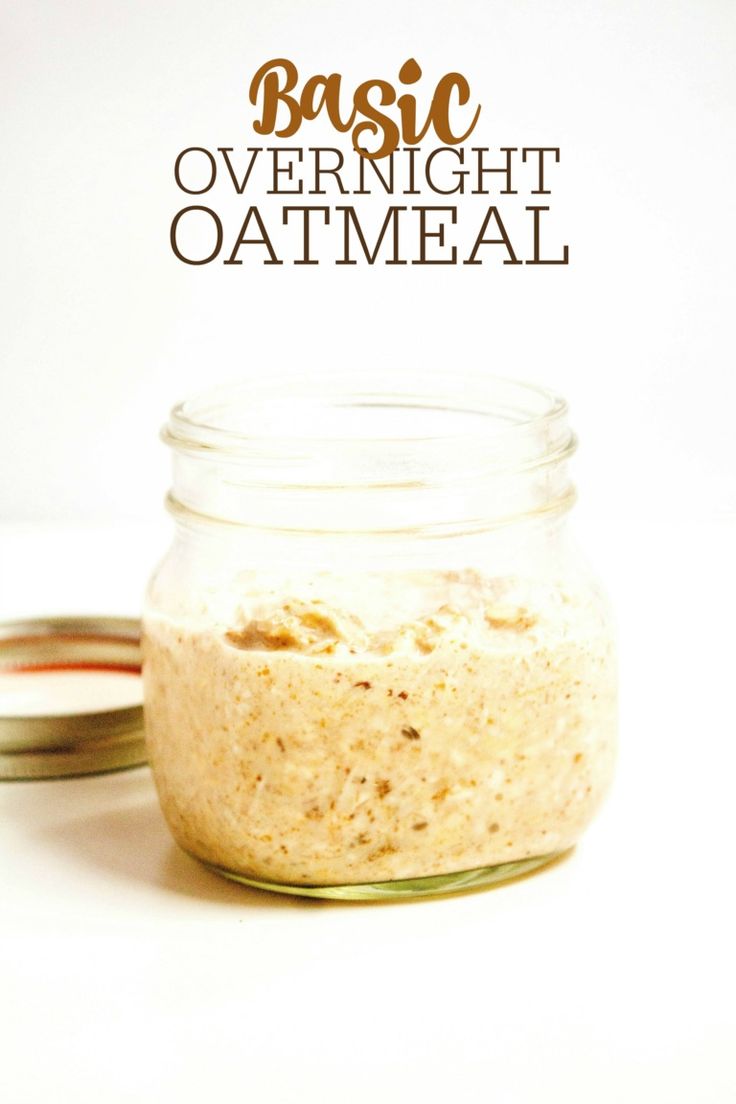 a jar filled with oatmeal sitting on top of a table