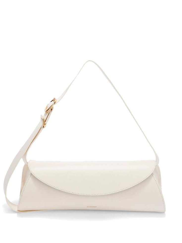 cream white calf leather gold-tone hardware logo stamp to the front adjustable shoulder strap foldover top with magnetic fastening main compartment debossed internal logo internal slip pocket Classic White Rectangular Flap Bag, Classic Cream Bag For Everyday Luxury, Cream Top Handle Shoulder Bag For Everyday, Beige Leather Flap Bag For Everyday Luxury, Everyday Luxury Beige Leather Flap Bag, Everyday Luxury Cream Leather Bags, Modern Cream Shoulder Bag For Formal Occasions, Timeless White Rectangular Flap Bag, Classic Cream Shoulder Bag For Everyday Luxury