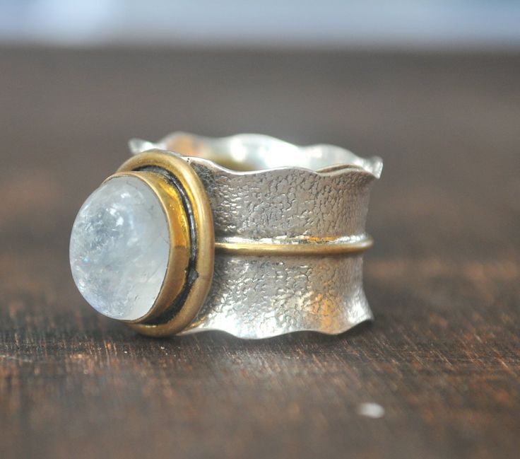 Moonstone ring * Sterling silver ring * Gold Vermeil ring * Wide ring * Handmade ring * Wave band ring * Gemstone* Rainbow Moonstone BJR205 Sterling Silver Round Moonstone Fusion Ring, Hand-forged Silver Round Moonstone Ring, Silver Moonstone Gemstone Ring, Silver Fusion Style Moonstone Gemstone Ring, Silver Fusion Moonstone Ring, Silver Fusion Style Moonstone Ring, Silver Sterling Moonstone Ring In Fusion Style, Fusion Style Silver Moonstone Ring In Sterling Silver, Handmade Silver Moonstone Ring In Celestial Style