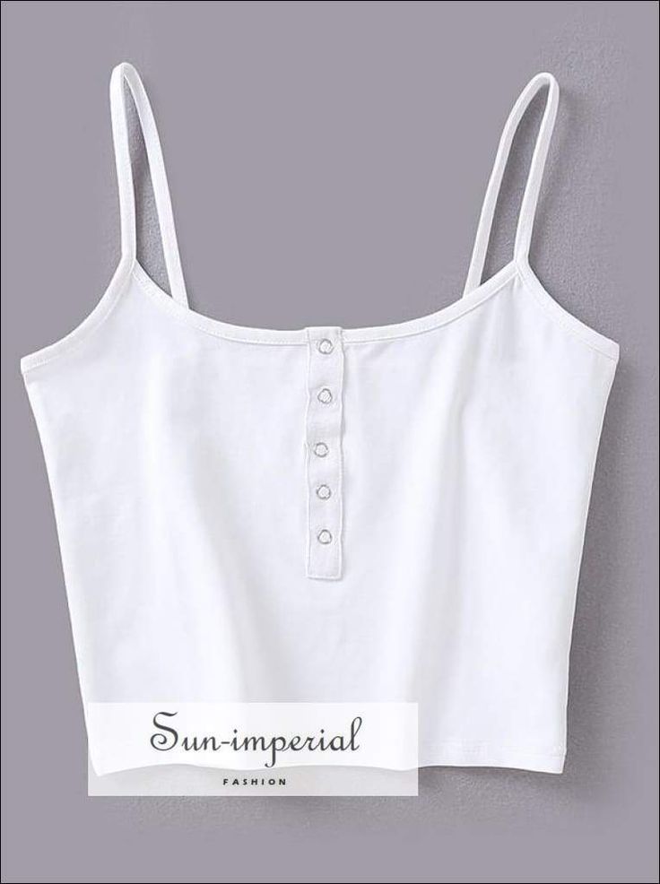 Item Type:Tops Gender:Women Fabric Type:Jersey Pattern Type:Solid Tops Type:Camis Decoration:Button Clothing Length:Short Material:COTTON Style:Casual sun-imperialWMCDLD11 Size Length Bust - - - S 40cm 77cm - - - M 41cm 82cm - - - L 42cm 87cm - - - XL 43cm 92cm - - - Sizing advice :Most items run small ( discluding swimsuits and shoes) - If you are not sure which size will work best for you - You can email us via info.sunimperial@gmail.com and provide your bust ,waist ,hips measurements in cm + White Cotton Top With Button Closure, White Cotton Tops With Button Closure, White Fitted Crop Top With Buttons, Fitted White Crop Top With Buttons, White Trendy Tops With Button Closure, Trendy White Top With Buttons, Trendy White Tops With Buttons, Trendy White Buttoned Top, Summer Cotton Crop Top With Buttons