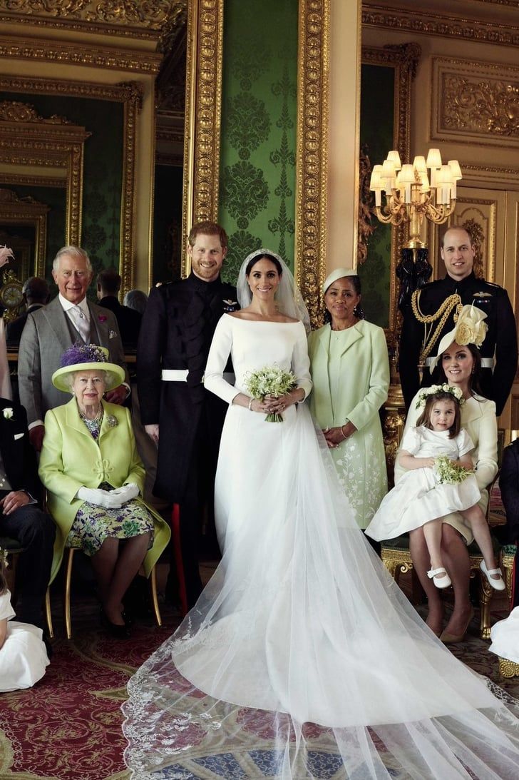 the royal family pose for a wedding photo