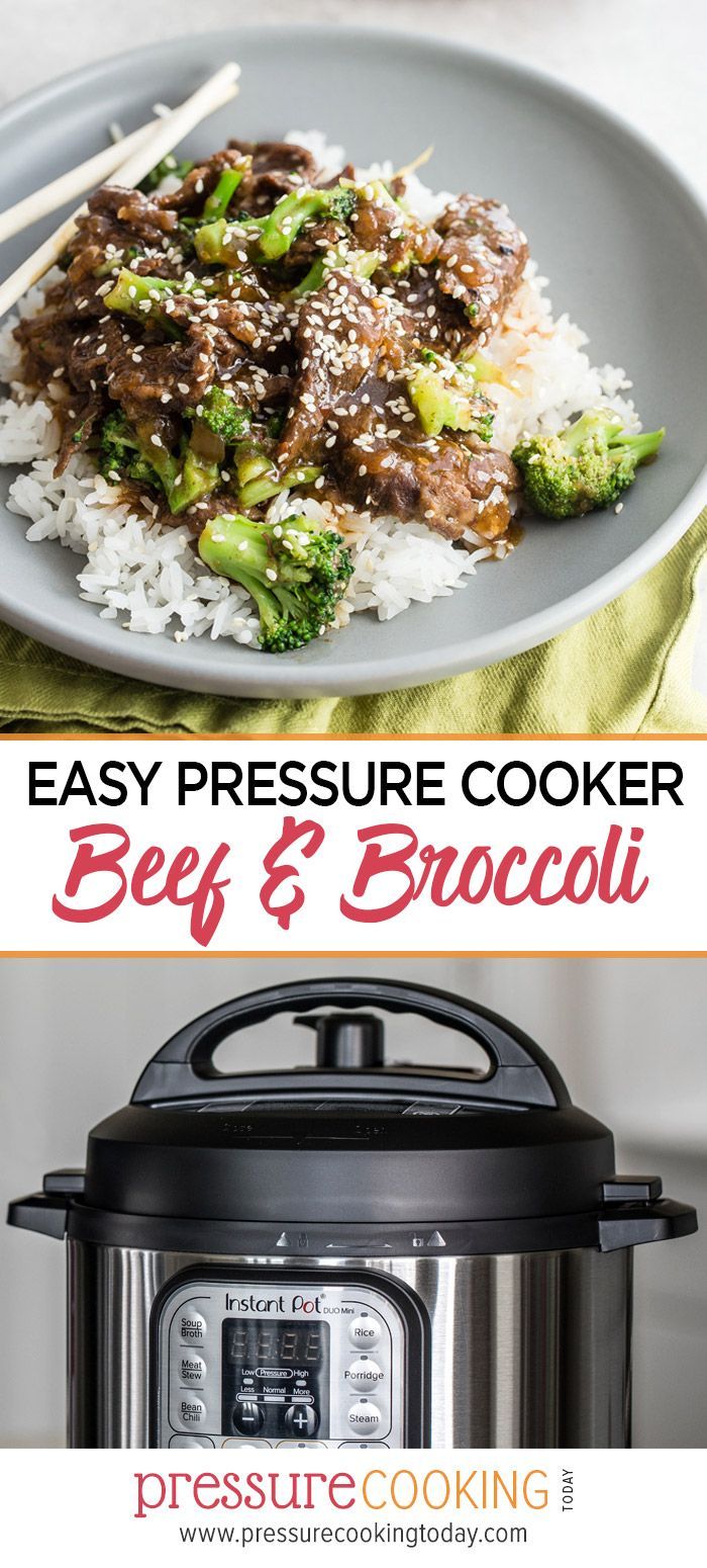 an easy pressure cooker beef and broccoli with rice