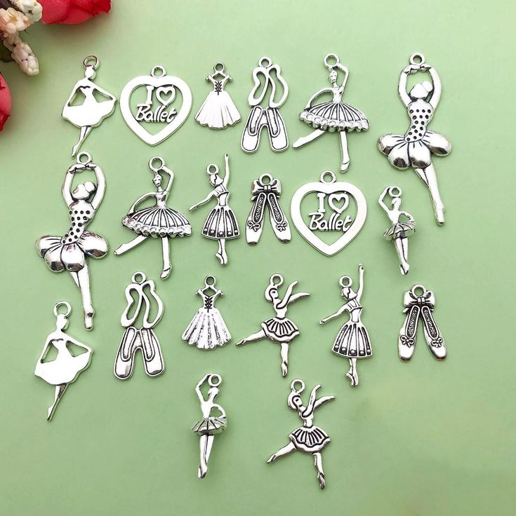 Pack：10/20pcs Color：antique silver I'll try my best to present every detail of the items listed in my shop. Hope everyone would have a great experience shopping here. Ballerina Girl, Necklaces Jewelry, Charm Set, Handmade Accessories, Diy Jewelry Making, Diy Bracelets, Silver Charms, Charm Pendant, Zinc Alloy