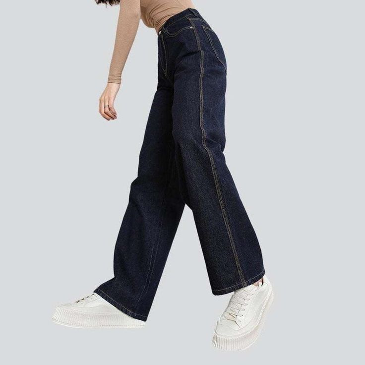 Feel the nostalgia of the Nineties in our 2023 Autumn Collection's high-waisted. straight women's jeans! This vintage-inspired piece is perfect for those who want to show off their bold. fashion-forward personality. Crafted with stonewashed denim and a zipper and button closure. these jeans offer a chic. timeless look with luxurious comfort.Distinctive Features: 90s Style: Step back into an iconic era with this vintage-inspired fashion statement. High-Waisted: Flaunt your figure with a classic. Trendy Straight Leg Fall Jeans, Trendy Fall Pants With Contrast Stitching, High Rise Dark Wash Jeans With Contrast Stitching, Trendy Non-stretch Straight Leg Cargo Jeans, High-waisted Flare Jeans For Fall Streetwear, High Waist Rigid Denim Jeans With Contrast Stitching, Fall Streetwear High-waisted Flare Jeans, High Waist Jeans With Contrast Stitching, Trendy Straight Leg Non-stretch Cargo Jeans