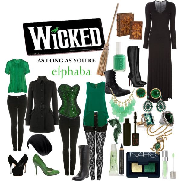 Elphaba - Polyvore Wicked Broadway Outfit Ideas, What To Wear To Musical Theater, Wicked Musical Outfit Ideas, Musical Outfit Ideas, Wicked Outfit Ideas, Wicked Inspired Outfits, Wicked Outfit, Disneybounding Outfits, Elphaba Costume