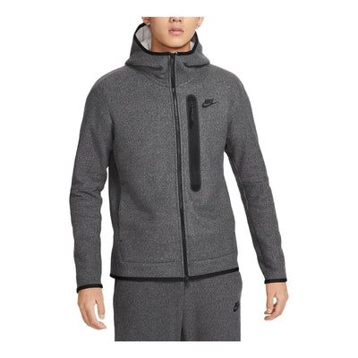 Nike Sportswear Tech Fleece Full-Zip Winterized Hoodie 'Grey' DQ4802-010 (Men's/Zipper/Solid Color) Sportswear Fleece Outerwear For Light Sports, Sportswear Fleece Jacket With Drawstring Hood, Nike Technical Hoodie, Nike Technical Long Sleeve Hoodie, Gray Techwear Hoodie For Sports, Functional Gray Sports Hoodie, Gray Functional Sports Hoodie, Urban Style Sports Fleece Jacket, Gray Functional Hoodie For Sports