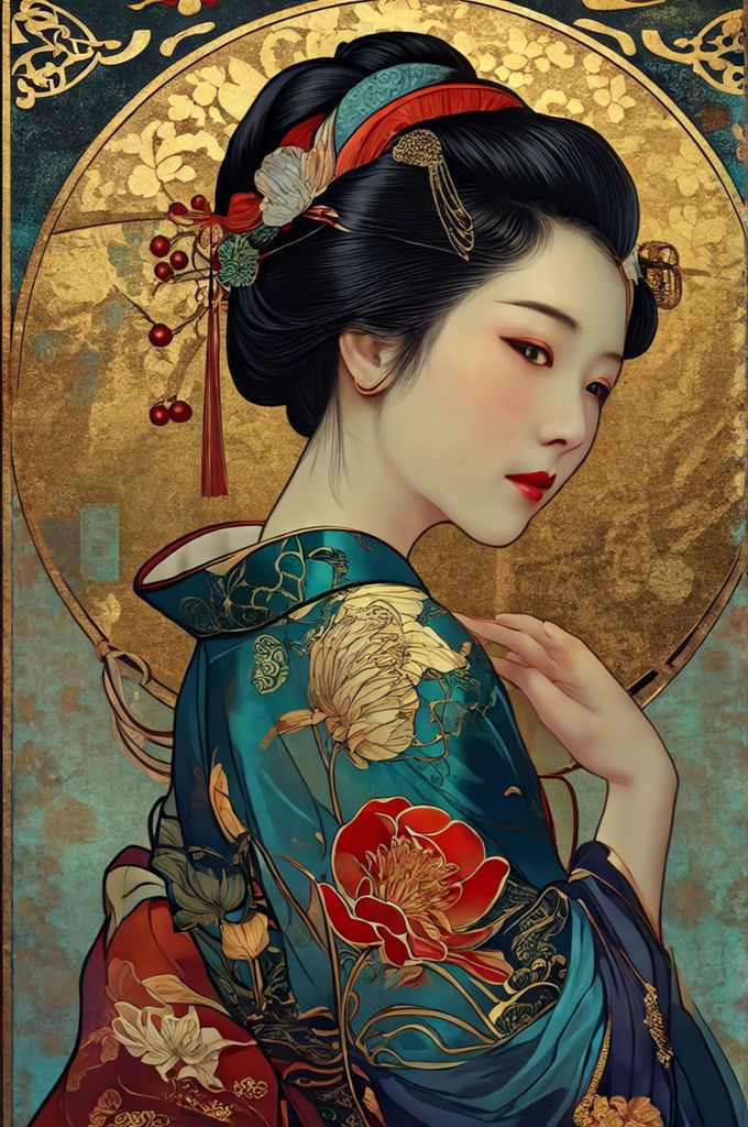 Portrait Art Tattoo, Chinese Woman Aesthetic, Anne Galezowski, Chinese Woman Art, Process Art For Kids, Geisha Artwork, Japanese Style Art, Art Activism, Storytelling Art