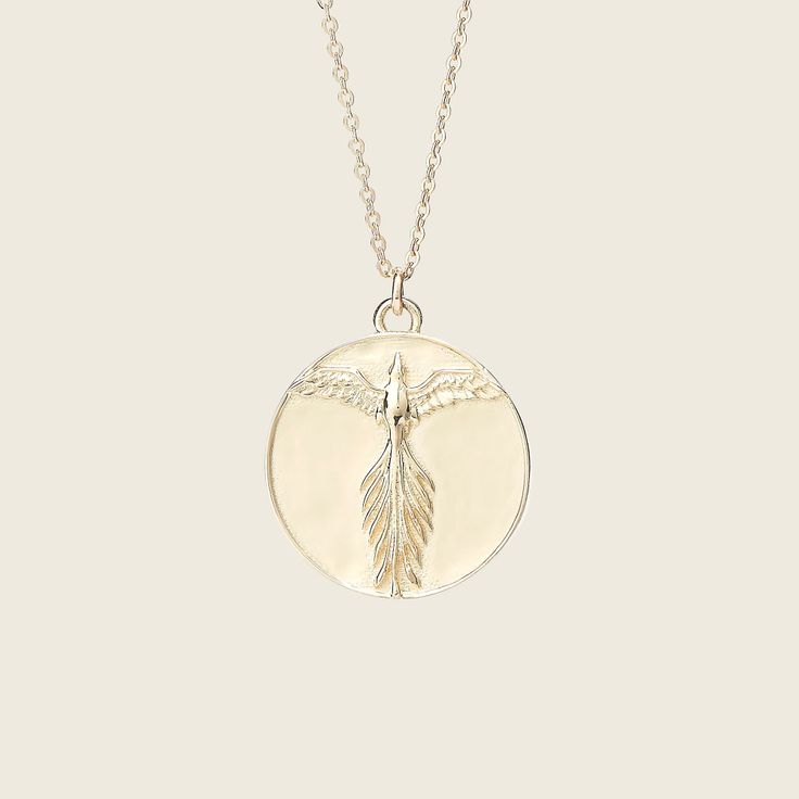 J.Crew: TALON JEWELRY Phoenix Pendant Necklace For Women Fine Jewelry Necklace With Large Medallion Pendant, Fine Jewelry Medallion Necklace With Large Pendant, Fine Jewelry Medallion With Large Pendant, Fine Jewelry Large Medallion Pendant, Phoenix Necklace, Phoenix Pendant, Short Necklace, Gold Filled Chain, Necklace For Women