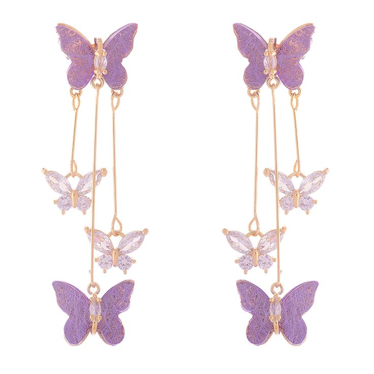 PRICES MAY VARY. Purple Butterfly Earrings: Butterflies are considered symbols of freedom and beauty. This butterfly earrings with purple butterfly tassel pendant, attractive color, also image simulates the characteristics of the butterfly Butterfly Earrings: Crystal Earrings are sturdy and durable Butterfly Jewerly: Made of high quality alloy, lightweight and comfortable, hypoallergenic GIFT: It for your clothes or as a suitable gift, for example, for your lover, boyfriend,husband, father, coup Purple Gifts, Lavender Butterfly, Purple Accessories, Earring Display Stands, Earrings Butterfly, Butterfly Butterfly, Purple Jewelry, Luxury Earrings, Purple Earrings