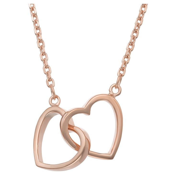 Tiara Rose Gold Heart-shaped Chain Necklace, Rose Gold Double Heart Charm Necklace For Valentine's Day, Rose Gold Double Heart Charm Necklace With Delicate Chain, Rose Gold Double Heart Necklace With Delicate Chain, Rose Gold Heart Charm Necklace For Valentine's Day, Rose Gold Heart Necklace With Adjustable Chain, Rose Gold Adjustable Chain Necklace For Valentine's Day, Rose Gold Heart Chain Necklace For Valentine's Day, Heart Shaped Rose Gold Chain Necklace For Valentine's Day