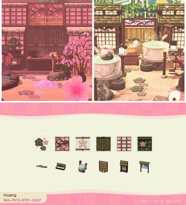 an advertisement for a flower shop with pink flowers in the background and pictures of furniture