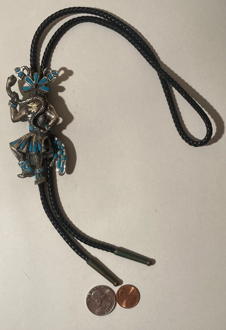 Vintage Metal Bolo Tie, Native Man, Moose, Snake, Loom, 4" x 2", Nice Design, Quality, Heavy Duty, Made in USA, Country & Western, Cowboy, Western Wear, Horse, Apparel, Accessory, Tie, Nice Quality Fashion, Free Shipping in the U.S. Blue Handmade Bolo Tie Gift, Usa Country, Bolo Tie, Cowboy Western, Country Western, Tie Accessories, Nice Design, Suit And Tie, Western Cowboy