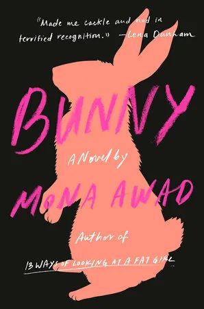 the cover of bunny by momma award winner is shown in pink ink on a black background