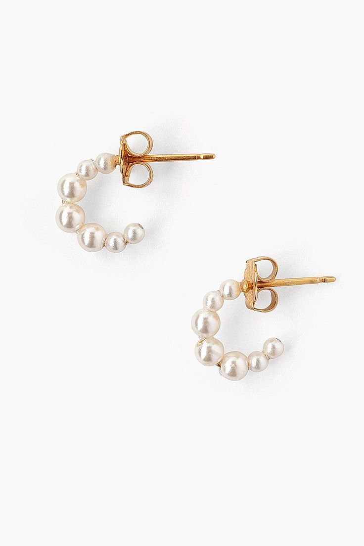 Petite Cream Pearl Holly Hoop Earrings White And Gold Earrings, Small Hoop Pearl Earrings, Small Hoop Earrings With Pearl Charm, Classic Pearl Huggie Earrings Small Hoop, Classic Small Hoop Pearl Huggie Earrings, Classic Pearl Small Hoop Huggie Earrings, Small Hoop Earrings With Pearl Chain, Small Hoop Pearl Chain Earrings, Elegant Adjustable Small Hoop Pearl Earrings