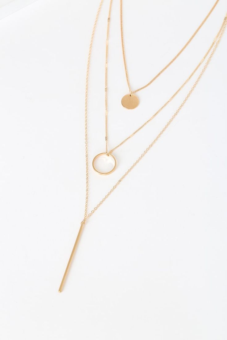 Cheap Gold Long Layered Necklace, Trendy Gold Long Layered Necklace, Trendy Gold Layered Necklace With Paperclip Chain, Wardrobe Flip, Gold-tone Lariat Necklace For Layering, Elegant Gold-tone Layered Metal Necklace, Gold Layered Necklace, Necklace Layered, Long Necklaces