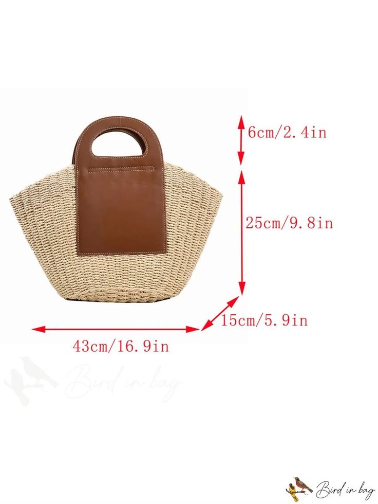 BirdinBag - Summer Travel Essential: Two-Tone Straw Beach Bag Summer Travel Essentials, Paper Sizes Chart, Straw Beach Bag, Beach Travel, Summer Travel, Handle Bag, Beach Trip, Vacation Trips, 16 9