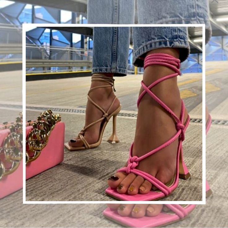 This Pink Lace-Up Heel Sandal Offers Stylish Elegance With 3.5" Of Height. Its Luxe Design And Comfortable Fit Make It A Perfect Choice For Every Day. The Adjustable Lacing Provides A Secure Fit For Your Foot, And The Cushioned Sole Ensures A Comfortable Walk. Color: Pink Heel Height: 3.5" Shop All Styles **Best Price** On Our Site Piedicarinicom Luxury Slides With Sculpted High Heel, Trendy Spring Party Lace-up Sandals, Trendy Party Lace-up Sandals For Spring, Trendy Party Lace-up Sandals With Padded Heel, Trendy Lace-up Sandals With Single Toe Strap, Spring Party Lace-up Sandals With Single Toe Strap, Pink Round Toe Lace-up Sandals For Party, Summer Party Lace-up Sandals, Pink Lace-up Sandals With Round Toe For Party