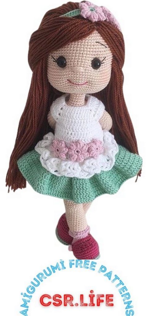 a crocheted doll is hanging from a string with the caption, free pattern