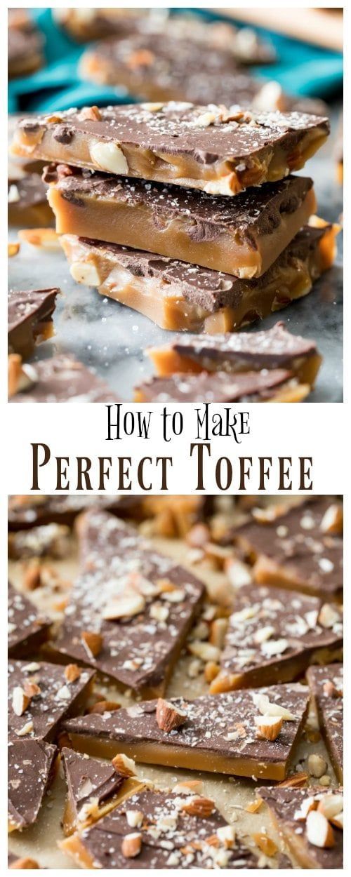 how to make perfect toffee with chocolate, nuts and sea salt on top