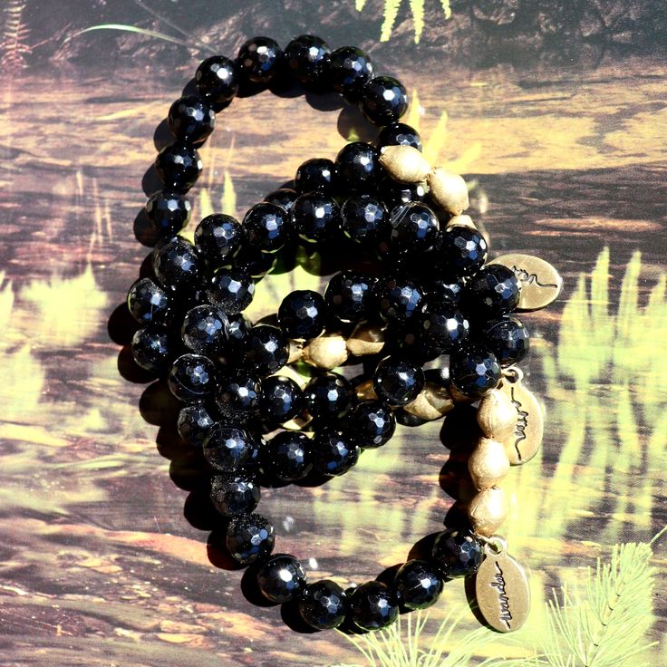 Harness the power of Black Onyx by wearing this bracelet alone or stack in multiples for a boost! A beautiful bracelet to add to your collection for a little sparkle and dimension. A powerful protection stone, Black Onyx absorbs and transforms negative energy while aiding the development of physical and emotional strength — especially in times of stress or grief. Bohemian Black Bracelets For Meditation, Spiritual Onyx Beaded Bracelets For Meditation, Black Bohemian Bracelets For Healing, Black Bohemian Bracelet For Healing, Spiritual Black Friendship Bracelets, Bohemian Black Healing Bracelet, Onyx Bracelets With Gemstone Beads For Meditation, Onyx Gemstone Beads Bracelets For Meditation, Spiritual Onyx Beaded Bracelets