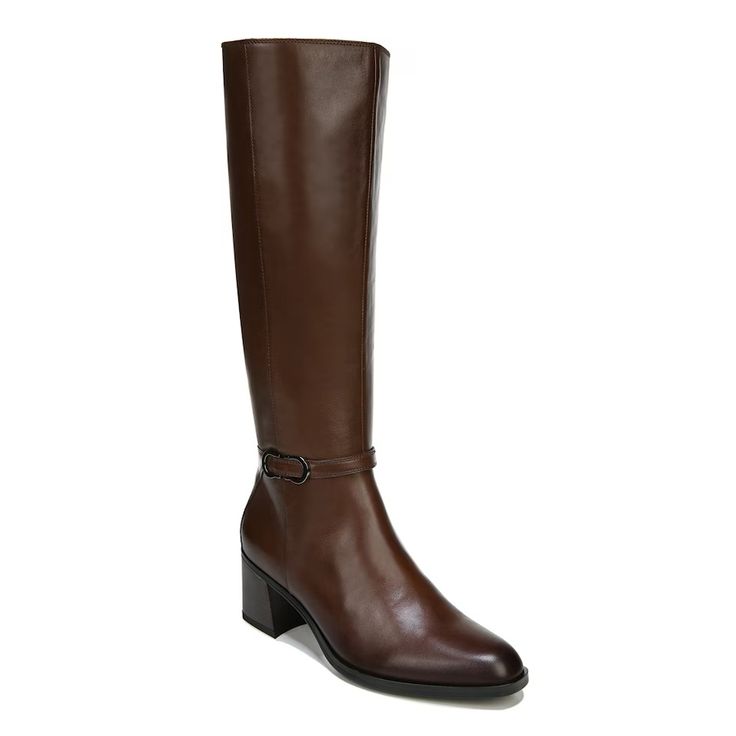 Walk Tall In A Block-Heel Boot Designed With Gleaming Hardware And Signature N5 Contour Technology For Endless Cushioned Comfort. 2" Heel; 14 1/2" Shaft; 13" Calf Circumference (Size 7) Side Zip Closure N5 Contour Cushioned Footbed Leather Upper/Synthetic Lining And Sole Walking Tall, Chocolate Leather, Heel Boot, Naturalizer Shoes, Block Heel Boots, Designer Boots, Shoes Heels Boots, Knee High Boots, Side Zip