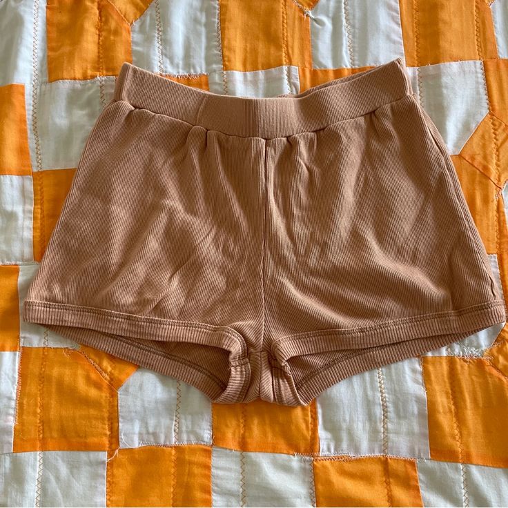 Never Worn - Just Tried On And Then Neglected By Me For Some Reason :( They Are Incredibly Soft And Would Be Great For Lounging Around! I'm Also Selling The Matching Tank Top. Really Great Earthy Pinkish Tan Color. Measurements (Taken Flat) Waist: 13.25" Hip: 20” Sold Out Online (Their Online Store Is Still Up But Allegedly They Stopped Fulfilling Orders Last September?) From The Website: Organic Cotton Rib Shorts With Relaxed Bloomer Shape And Wide Elastic Waistband. The Perfect Inner Layer Or Brown Bottoms With Built-in Shorts For Loungewear, Brown Loungewear Bottoms With Built-in Shorts, Beige Elastic Waistband Shorts For Loungewear, Summer Lounge Short Bottoms, Summer Short Bottoms For Loungewear, Loungewear Bottoms With Built-in Shorts In Brown, Summer Loungewear Bottoms, Short Style, Brown Summer Bottoms With Elastic Waistband, Summer Brown Bottoms With Elastic Waistband