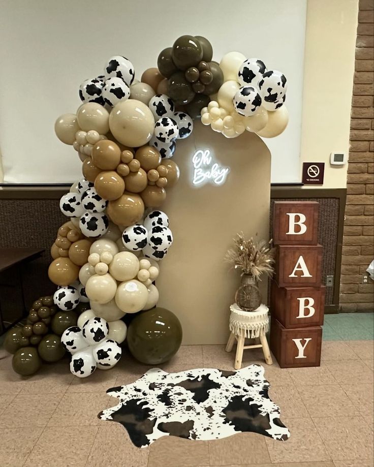 balloons are arranged in the shape of cows