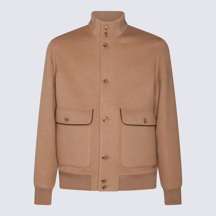 Camel coat from Tod's featuring long sleeves, high collar, ribbed cuffs and hem, pockets, buttons fastening and regular vestibility.Composition: _, 99% Le, 1% Polyamide Mens Streetwear Winter, Duvet Coat, Streetwear Winter, Timeless Wardrobe Staples, Camel Coat, Brown Coat, High End Fashion, Outerwear Coats, High Collar