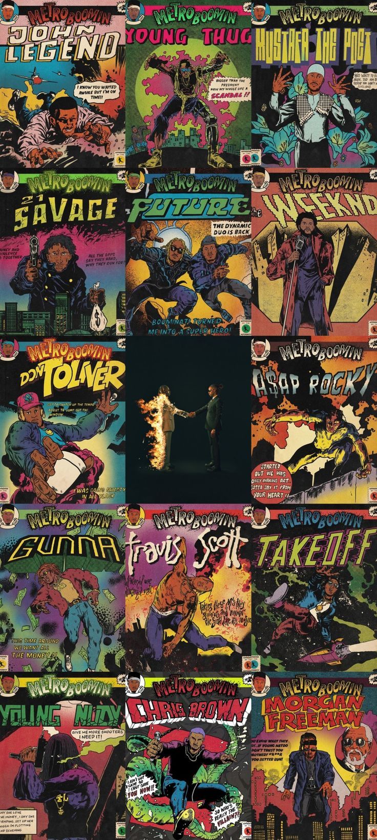 an image of the cover art for various album's, with different colors and sizes