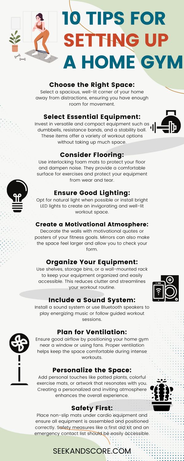 a poster with instructions on how to set up a home gym