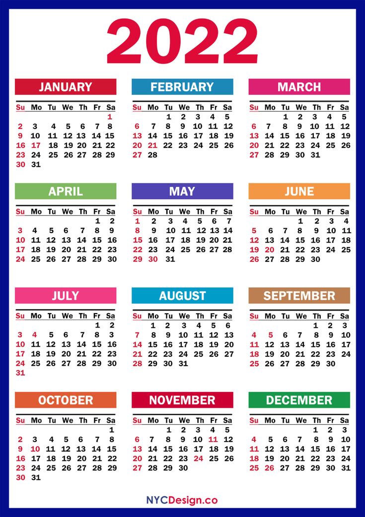 a 2012 calendar with the holidays in red, green, blue and orange colors on it