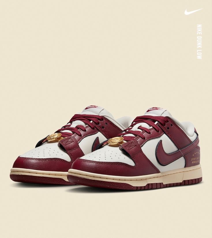 Dunks Burgundy, Burgundy Dunks, Baddie Sneakers, Indoor Cycling Shoes, Nike Waffle Racer, Bears Nails, White Leather Shoes, Shoe Wishlist, Purple Sneakers