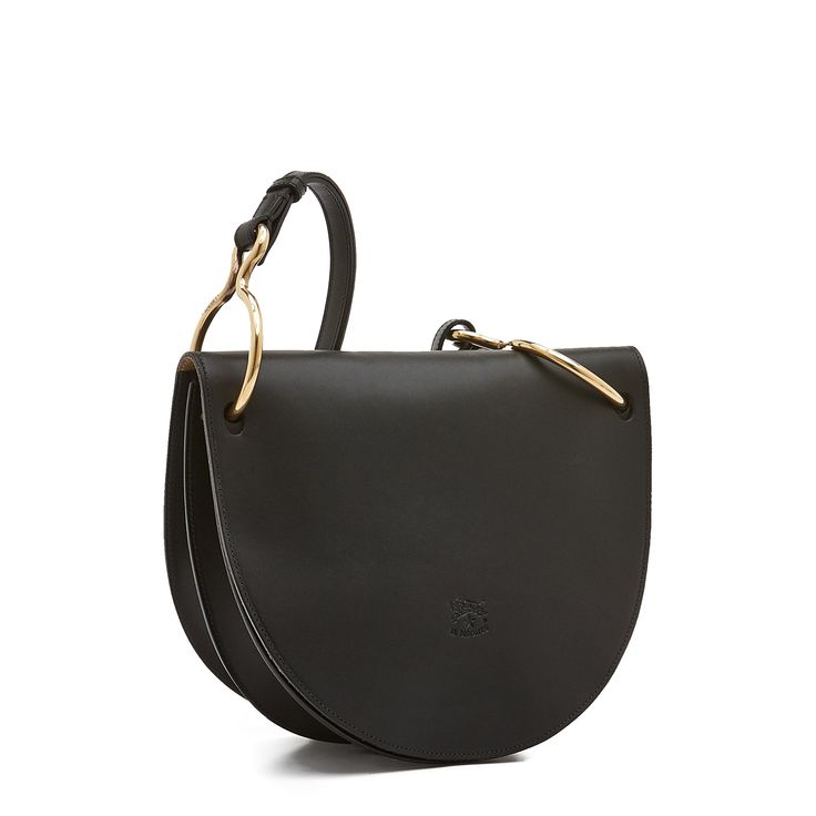 Consuelo | Women's crossbody bag in leather color black Modern Crossbody Satchel With Brass Hardware, Evening Crossbody Shoulder Bag With Brass Hardware, Chic Leather Flap Bag With Brass Hardware, Evening Crossbody Flap Bag With Brass Hardware, Evening Crossbody Satchel With Brass Hardware, Evening Satchel With Brass Hardware Crossbody, Chic Saddle Bag With Brass Hardware For Everyday, Chic Everyday Saddle Bag With Brass Hardware, Evening Saddle Shoulder Bag With Gold-tone Hardware