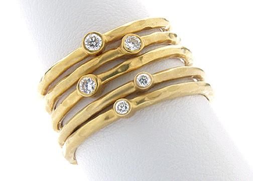 Each ring sold separately. Diamond Stackable Rings Fine Jewelry, Diamond Stackable Rings In Fine Jewelry Style, Gold Stackable Diamond Rings With Bezel Setting, Stackable Diamond Rings In Yellow Gold, Stackable Yellow Gold Diamond Rings, Diamond Stacking Rings, Stacking Rings, Leather Bracelet, Bangles