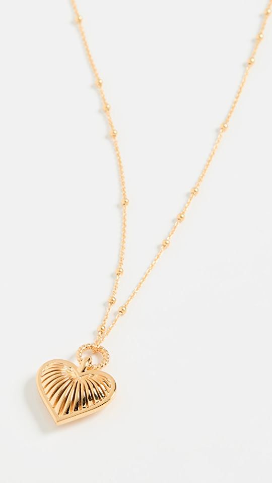 Missoma Ridge Heart Necklace | SHOPBOP Gold-tone Gold Plated Pendant Locket Necklace, Gold-tone Pendant Locket Necklace, Gold Plated Heart Charm Dangle Necklace, Gold Brass Heart Charm Necklaces, Gold Brass Necklace With Heart Charm, Gold Brass Charm Necklace With Heart Charm, Gold-tone Heart Necklace With Adjustable Chain, Heart-shaped Gold-tone Charm Necklace With Adjustable Chain, Gold-tone Heart Pendant Necklace With Adjustable Chain