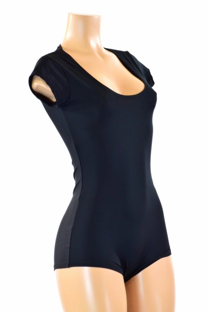 "This item is made to order, please read all the way through the listing before purchasing! This bodysuit is made of a soft, medium weight poly-spandex that is breathable, and has amazing stretch and shape retention. It is so durable, comfortable, and lovely, it will quickly become a favorite item in your closet. Cap sleeves and boy cut legs. Four way stretch for a figure forming fit. This bodysuit is unlined. Womens Sizing (See below for instructions on where measurements should be taken) Extra Stretch Elastane Unitard For Yoga, High Stretch Elastane Leotard For Swimming, Seamless Stretch Unitard For Gym, Fitted Unitard For Summer, Solid Compression Nylon Unitard, Fitted Solid Color Unitard For Summer, High Stretch Solid Bodysuit For Dancewear, Stretch Nylon Bodysuit, Stretch Seamless Unitard For Workout