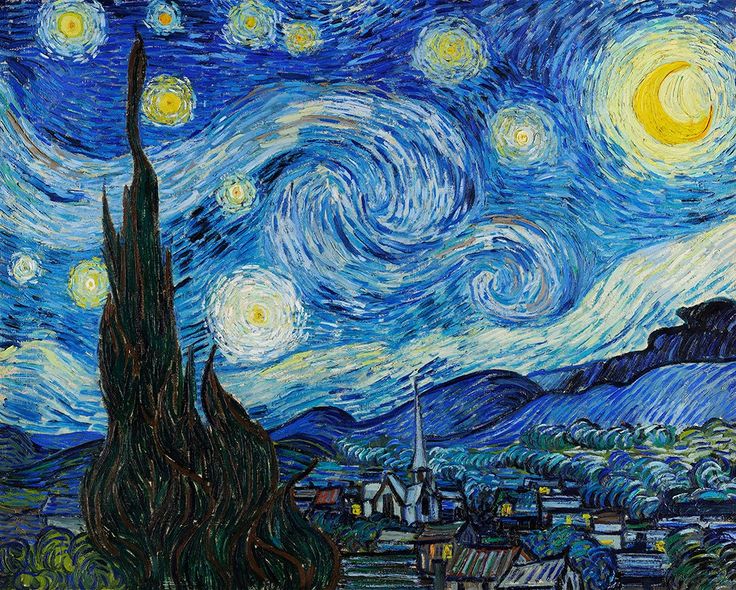 the starry night painting is shown in this image