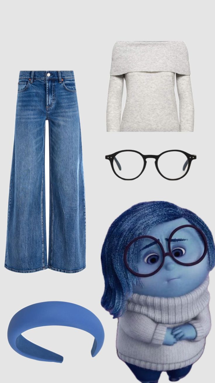 an image of a woman's outfit with glasses and headbands on it