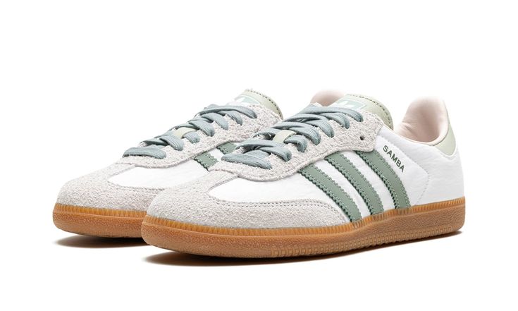 Shop SAMBA OG WMNS "Silver Green" at Stadium Goods, the world's premier marketplace for authentic sneakers and streetwear. Fast shipping, easy returns. Adidas Shoes Samba, Trendy Shoes Sneakers, Adidas Samba Og, Shoe Wishlist, Samba Og, Adidas Shoes Women, Shoe Inspo, Aesthetic Shoes, Stadium Goods