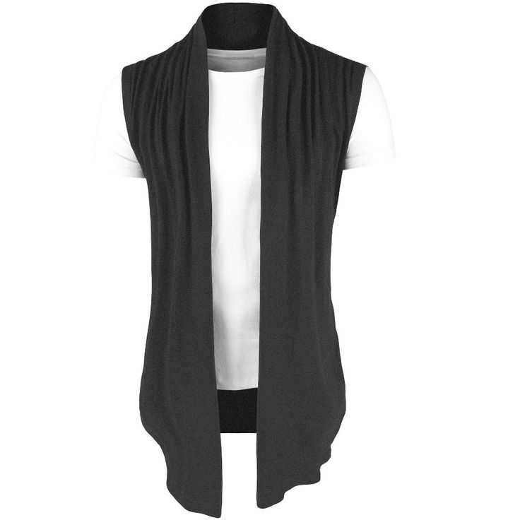 Irregular Hem cardigan vest is a perfect way to make more attractive to casual looks.This style has a draped open front and falls below the hips.The long line tailoring design is made from soft material with a shawl collar, and asymmetric hem, which is great for layering from season to season.Wear it with casual jeans and formal pants at work or on off-duty days.Lightweight soft, breathable and easy dry fabric which is perfect comfort to wear for everyday activity in all season.Build-up your sma Fitted Open Front Vest For Fall, Fitted Open Front Vest For Layering, Open Front Vest For Layering, Sleeveless Black Cardigan For Layering, Cardigan Vest Sleeveless, Plain Cardigan, Hoodie Vest, Formal Pants, Stylish Jeans