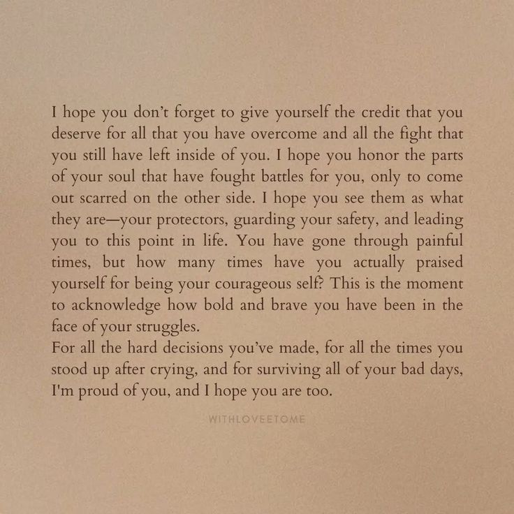 an image of a letter written to someone on the wall in front of them that says, i hope you don't forget to give yourself the credit