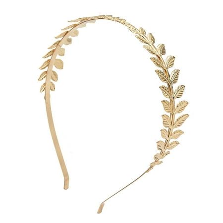 This versatile tiara can be paired with any head accessory to give your hair a unique leaf shape. Made with exquisite craftsmanship, the gold metal wreath leaf headband decoration measures 5.5*4.7*0.79 inches (14*12*2cm), fitting girls aged 4 and above, teens, and grown women of all sizes. Its timeless leaf-themed design adds a touch of elegance to any outfit, making it perfect for special occasions like weddings, medieval or ancient history parties, proms, custom games, birthdays, hen shows, Ha Gold Hair Crown Head Pieces, Roman Royalty, Greek Headband, Goddess Tiara, Greek Goddess Hairstyles, Wreath Leaf, Greek Accessories, Wedding Tiara Headband, Gold Leaf Crown