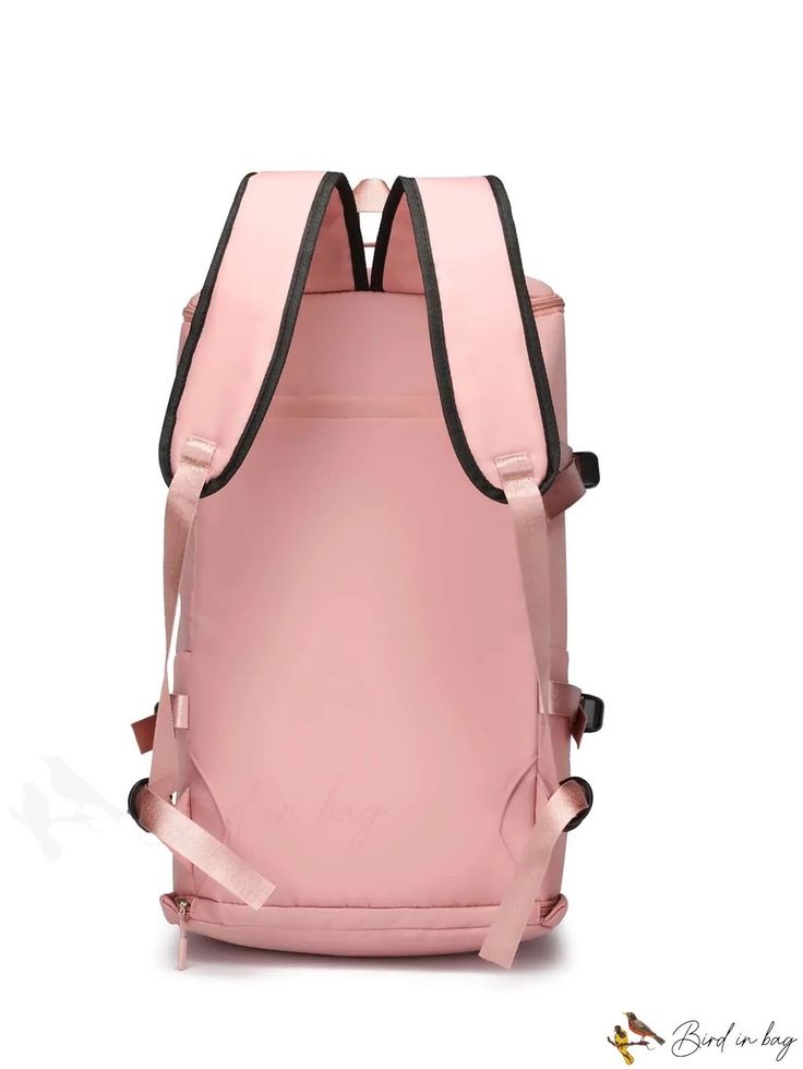 BirdinBag - Sporty Pink Backpack with Adjustable Straps - Enhanced Functionality Versatile Portable Backpack Travel Bag, Versatile Portable Travel Backpack, Trendy Rectangular Duffle Bag For School, Casual Rectangular Travel Bag For School, Versatile Satchel Travel Bag For School, Pink Large Capacity Standard Backpack, Trendy Backpack Gym Bag For School, Large Capacity Rectangular Duffle Bag For School, Casual Travel Bag With Adjustable Strap For School